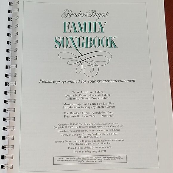 Piano Music, Reader's Digest Family Songbook, standards, vintage - Picture 4 of 9